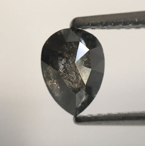 0.87 Ct Pear Shape Natural Gray Color Loose Diamond 7.11 mm X 5.12 mm X 3.02 mm, Grey Rose Cut Pear Natural Loose Diamond SJ55/54