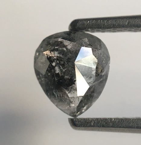 0.77 Ct Pear Grey Shape Salt and Pepper Natural Loose Diamond, 6.34 mm X 5.55 mm X 2.51 mm Grey Rose Cut Pear Natural Loose Diamond SJ56/21