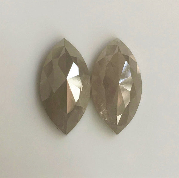 6.91 Ct Fancy Grey Marquise Shaped Natural Rose Cut Loose Diamond, 15.10 mm x 7.74 mm x 3.80 mm Fancy Gray Rose Cut Loose Diamond SJ56/23