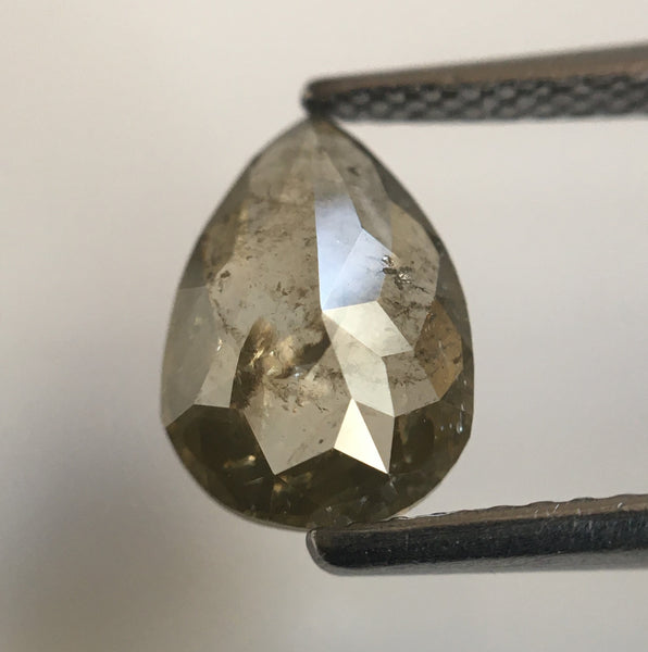 1.22 Ct Fancy color pear shape rose cut natural Loose diamond, 9.51 mm x 6.56 mm x 2.60 mm Pear shape loose rustic diamond SJ56/31