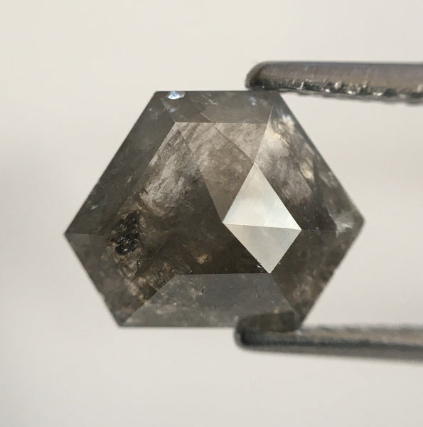 1.79 Ct Antique Shape Dark Gray Color Natural Loose Diamond, 7.49 mm x 9.51 mm X 3.10 mm Geometry shape Natural Loose Diamond SJ56/51