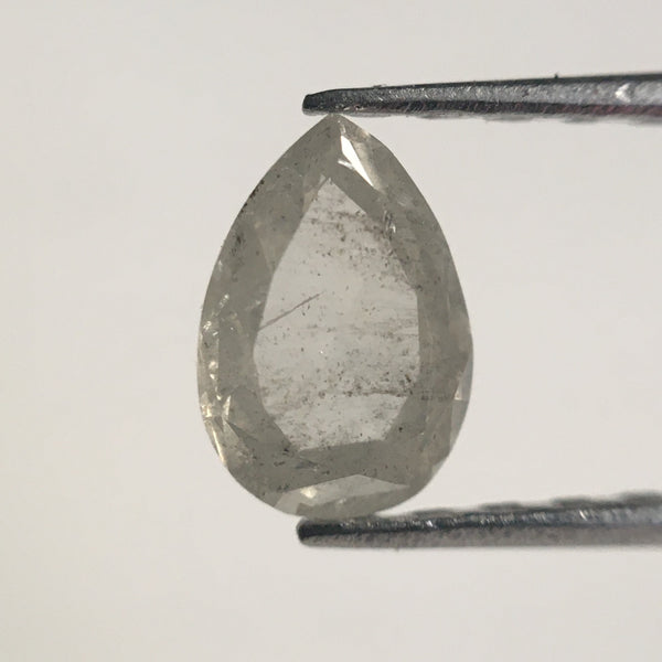 0.32 Ct Light Gray Pear shape loose natural diamond, 5.84 mm X 4.05 mm X 1.69 mm Light Grey Brilliant Cut Pear Natural Loose Diamond SJ01/23