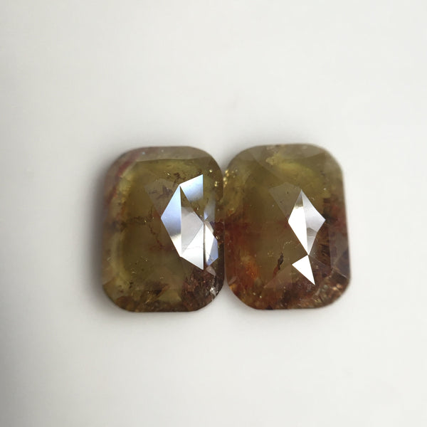 Pair 2.60 Ct Oval Shape Yellowish Brown Natural Loose Diamond 8.02 mm X 5.81 mm X 2.63 mm, Oval Shape Rose Cut Natural Diamond SJ57/08