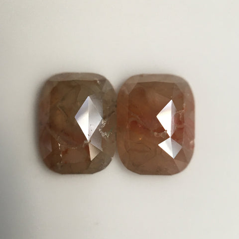 Pair 1.58 Ct Oval Shape Yellowish Brown Natural Loose Diamond 6.98 mm X 5.26 mm X 2.03 mm, Oval Shape Rose Cut Natural Diamond SJ57/10