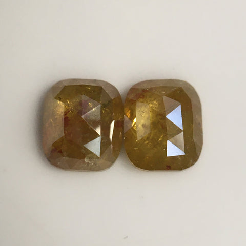 0.88 Ct Pair Yellow Oval Shape Natural Loose Diamond 5.02 mm X 4.26 mm X 2.03 mm Natural Loose Diamond SJ57/11