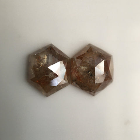 3.46 Ct Hexagon Shape Natural Loose Diamond, 9.37 mm X 7.35 mm X 3.10 mm Brownish Gray Hexagon loose diamond Use for Jewellery SJ57/15/03