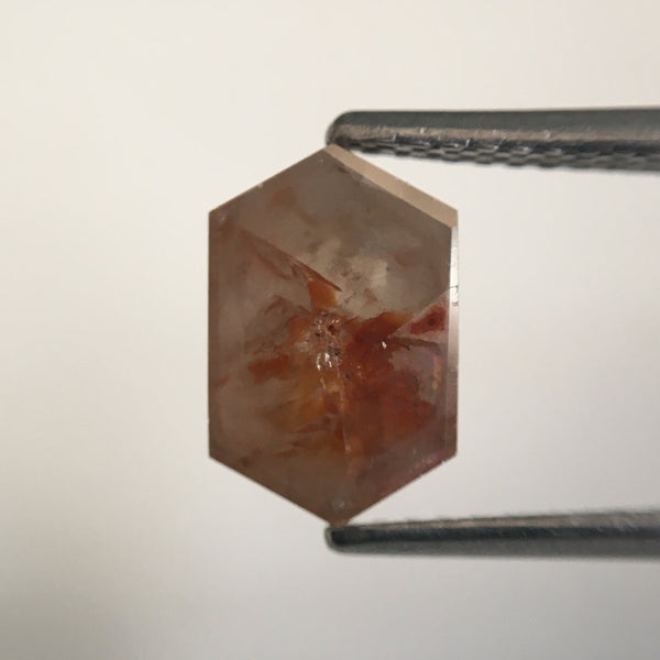 3.75 Ct Hexagon Shape Natural Loose Diamond, 9.30 mm X 6.07 mm X 3.37 mm Brownish Gray Hexagon loose diamond Use for Jewellery SJ57/18/06