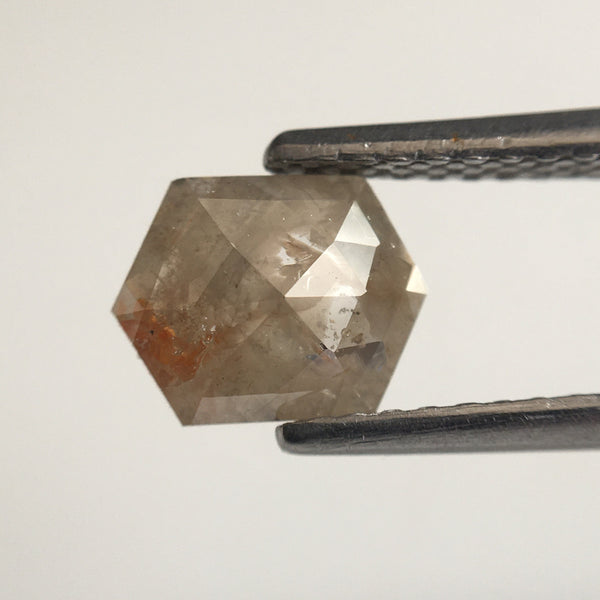 1.58 Ct Hexagon Shape Natural Loose Diamond, 7.05 mm X 5.50 mm X 2.37 mm Yellowish Brown Hexagon loose diamond Use for Jewellery SJ57/30/18