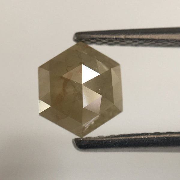 1.78 Ct Hexagon Shape Natural Loose Diamond, 6.49 mm X 5.62 mm X 2.93 mm Yellowish Brown Hexagon loose diamond Use for Jewellery SJ57/31/19