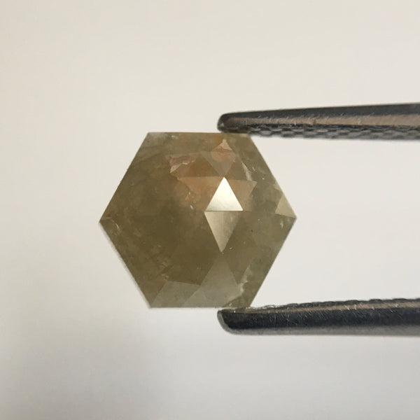 2.30 Ct Hexagon Shape Natural Loose Diamond, 7.40 mm X 6.39 mm X 2.97 mm Yellowish Brown Hexagon loose diamond Use for Jewellery SJ57/33/21