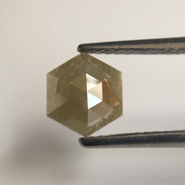 2.30 Ct Hexagon Shape Natural Loose Diamond, 7.40 mm X 6.39 mm X 2.97 mm Yellowish Brown Hexagon loose diamond Use for Jewellery SJ57/33/21