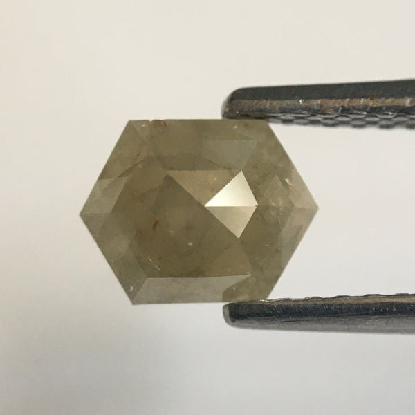 1.60 Ct Pair Hexagon Shape Natural Loose Diamond Yellowish Gray, 6.28 mm x 5.23 mm x 2.49 mm Natural Hexagon Shape Diamond Pair SJ57/40/28