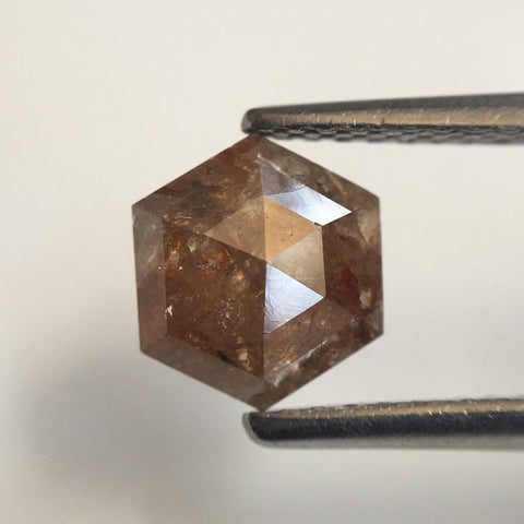 0.99 Ct Hexagon Shape brown Natural Loose Diamond, 7.18 mm X 6.13 mm X 2.55 mm Natural Geometric Loose Diamond SJ57/53/41