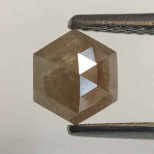 0.80 Ct Hexagon Shape brownish Gray Natural Loose Diamond, 6.18 mm X 5.43 mm X 2.80 mm Natural Geometric Loose Diamond SJ57/54/42