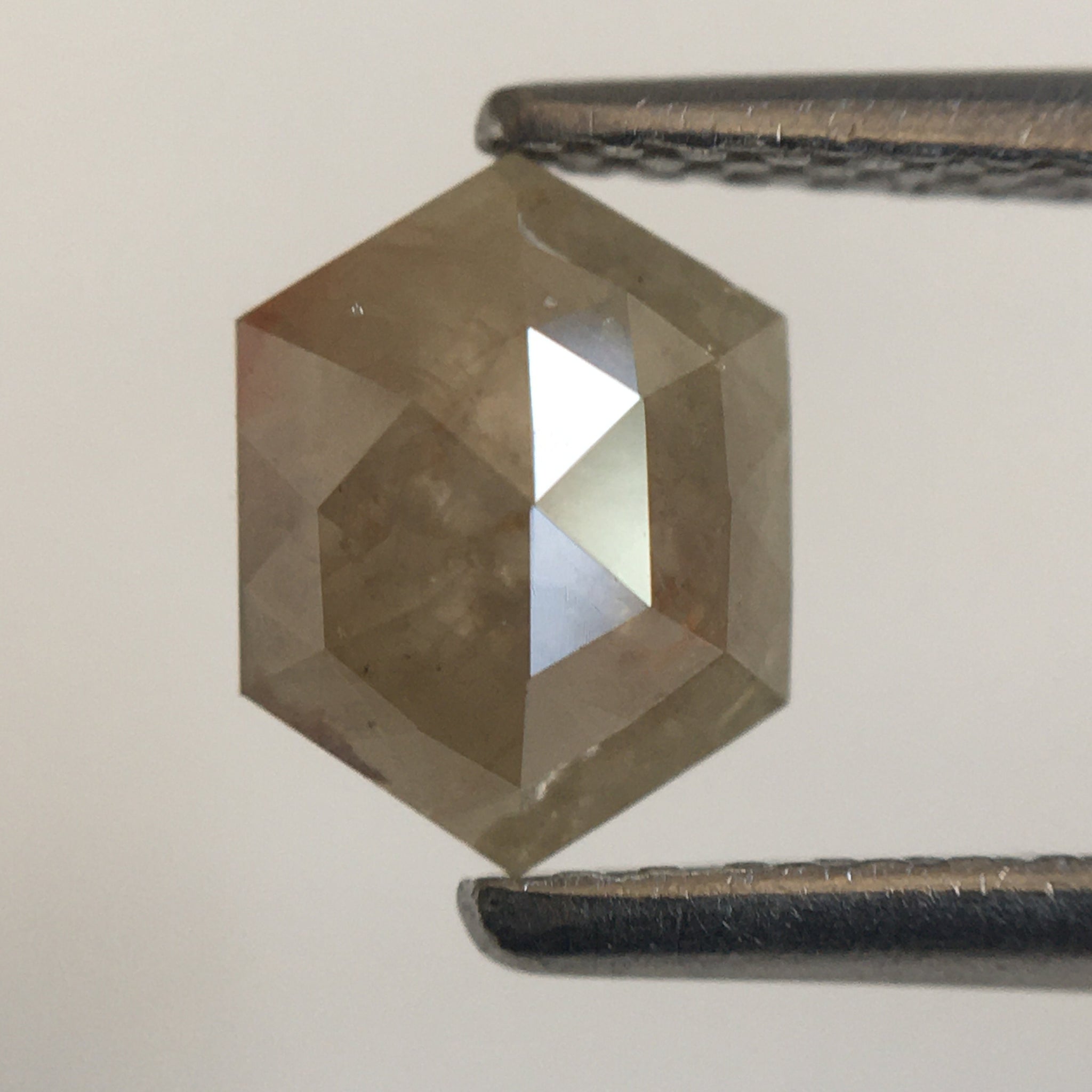 0.81 Ct Hexagon Shape brownish Gray Natural Loose Diamond, 6.84 mm X 5.25 mm X 2.56 mm Natural Geometric Loose Diamond SJ57/57/45