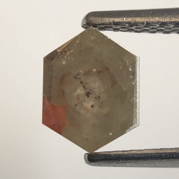 0.81 Ct Hexagon Shape brownish Gray Natural Loose Diamond, 6.84 mm X 5.25 mm X 2.56 mm Natural Geometric Loose Diamond SJ57/57/45