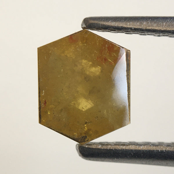 0.81 Ct Hexagon Shape Natural Loose Diamond, 6.35 mm X 5.07 mm X 2.71 mm Yellow Color Hexagon loose diamond Use for Jewellery SJ57/59/47