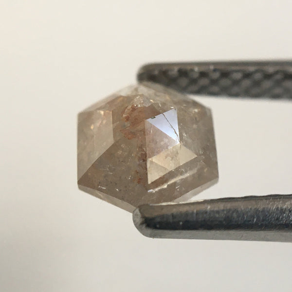 0.56 Ct Hexagon Shape brownish Gray Natural Loose Diamond, 5.84 mm X 5.00 mm X 2.29 mm Natural Geometric Loose Diamond SJ57/61/49