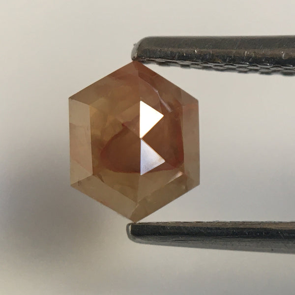 0.53 Ct Hexagon Shape Brownish Gray Natural Loose Diamond, 5.71 mm X 4.57 mm X 2.29 mm Natural Geometric Loose Diamond SJ57/63/51