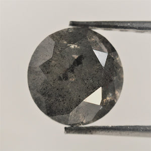 1.30 Gray Color Round Brilliant Cut Natural Loose Diamond, 6.59 mm X 4.51 mm Grey Round Loose Diamond, SJ03/44