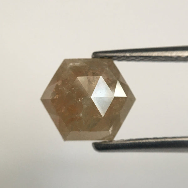 3.92 Ct Hexagon Shape Natural Loose Diamond, 8.52 mm X 7.43 mm X 3.47 mm Yellowish Gray Hexagon loose diamond Use for Jewellery SJ57/16/04