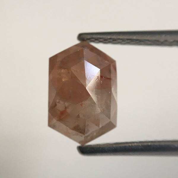 3.75 Ct Hexagon Shape Natural Loose Diamond, 9.30 mm X 6.07 mm X 3.37 mm Brownish Gray Hexagon loose diamond Use for Jewellery SJ57/18/06