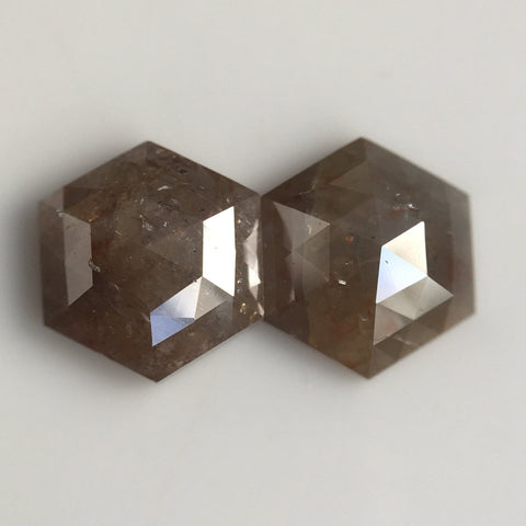 1.93 Ct Hexagon Shape Natural Loose Diamond, 7.20 mm X 6.19 mm X 2.51 mm Brownish Gray Hexagon loose diamond Use for Jewellery SJ57/27/15