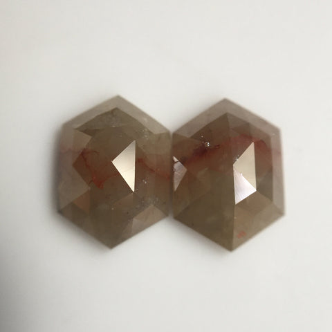 2.81 Ct Hexagon Shape Natural Loose Diamond, 7.98 mm X 5.64 mm X 2.82 mm Yellowish Brown Hexagon loose diamond Use for Jewellery SJ57/29/17