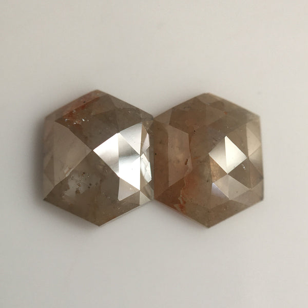 1.58 Ct Hexagon Shape Natural Loose Diamond, 7.05 mm X 5.50 mm X 2.37 mm Yellowish Brown Hexagon loose diamond Use for Jewellery SJ57/30/18