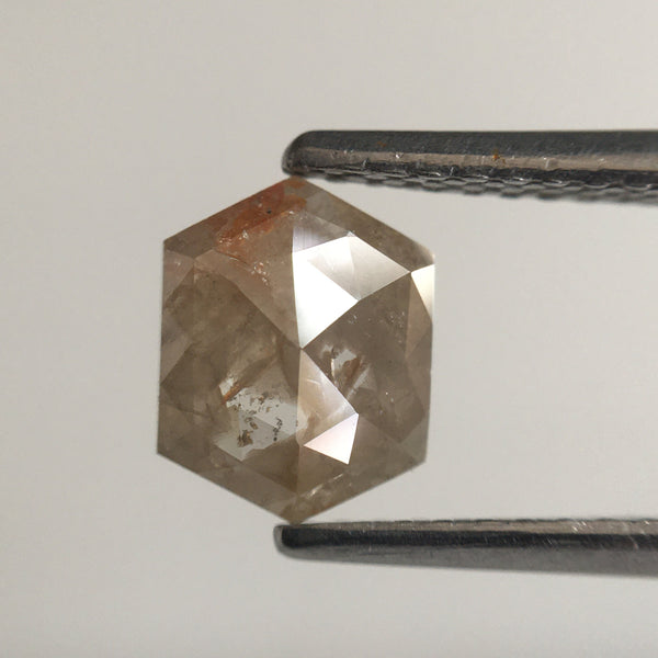 1.58 Ct Hexagon Shape Natural Loose Diamond, 7.05 mm X 5.50 mm X 2.37 mm Yellowish Brown Hexagon loose diamond Use for Jewellery SJ57/30/18