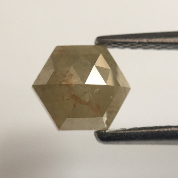 1.78 Ct Hexagon Shape Natural Loose Diamond, 6.49 mm X 5.62 mm X 2.93 mm Yellowish Brown Hexagon loose diamond Use for Jewellery SJ57/31/19