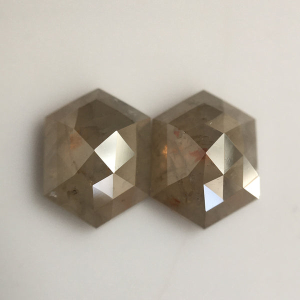 1.47 Ct Hexagon Shape Natural Loose Diamond, 6.64 mm X 4.91 mm X 2.53 mm Yellowish Brown Hexagon loose diamond Use for Jewellery SJ57/32/20