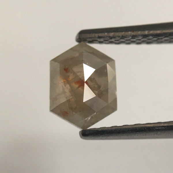 1.47 Ct Hexagon Shape Natural Loose Diamond, 6.64 mm X 4.91 mm X 2.53 mm Yellowish Brown Hexagon loose diamond Use for Jewellery SJ57/32/20