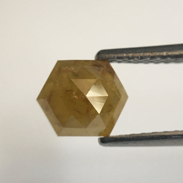 2.18 Ct Hexagon Shape Natural Loose Diamond, 6.94 mm X 5.72 mm X 3.04 mm Yellowish Brown Hexagon loose diamond Use for Jewellery SJ57/35/23