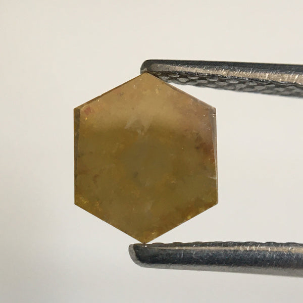 2.18 Ct Hexagon Shape Natural Loose Diamond, 6.94 mm X 5.72 mm X 3.04 mm Yellowish Brown Hexagon loose diamond Use for Jewellery SJ57/35/23