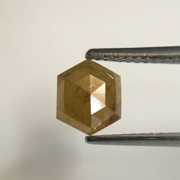 2.18 Ct Hexagon Shape Natural Loose Diamond, 6.94 mm X 5.72 mm X 3.04 mm Yellowish Brown Hexagon loose diamond Use for Jewellery SJ57/35/23