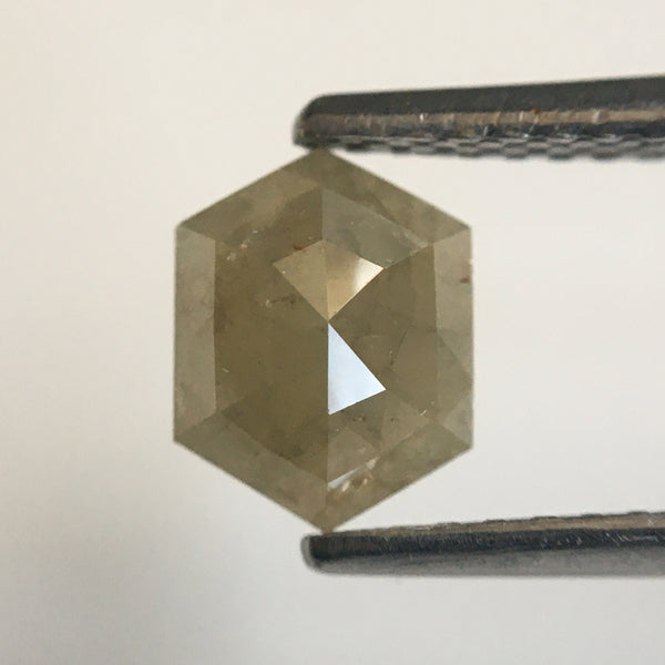 1.60 Ct Pair Hexagon Shape Natural Loose Diamond Yellowish Gray, 6.28 mm x 5.23 mm x 2.49 mm Natural Hexagon Shape Diamond Pair SJ57/40/28