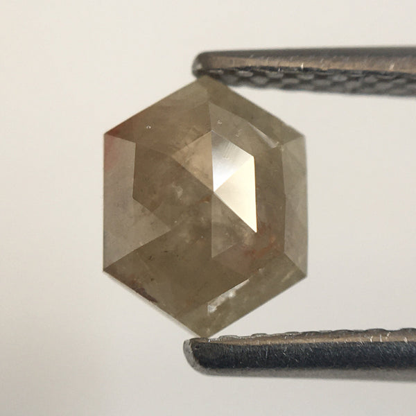 0.81 Ct Hexagon Shape brownish Gray Natural Loose Diamond, 6.84 mm X 5.25 mm X 2.56 mm Natural Geometric Loose Diamond SJ57/57/45