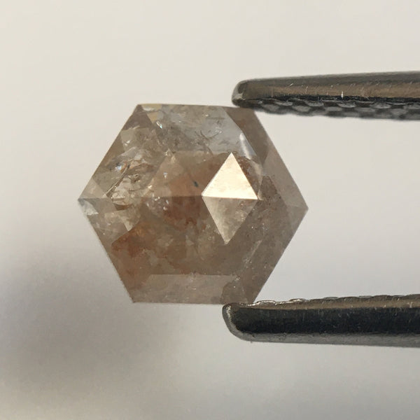 0.56 Ct Hexagon Shape brownish Gray Natural Loose Diamond, 5.84 mm X 5.00 mm X 2.29 mm Natural Geometric Loose Diamond SJ57/61/49