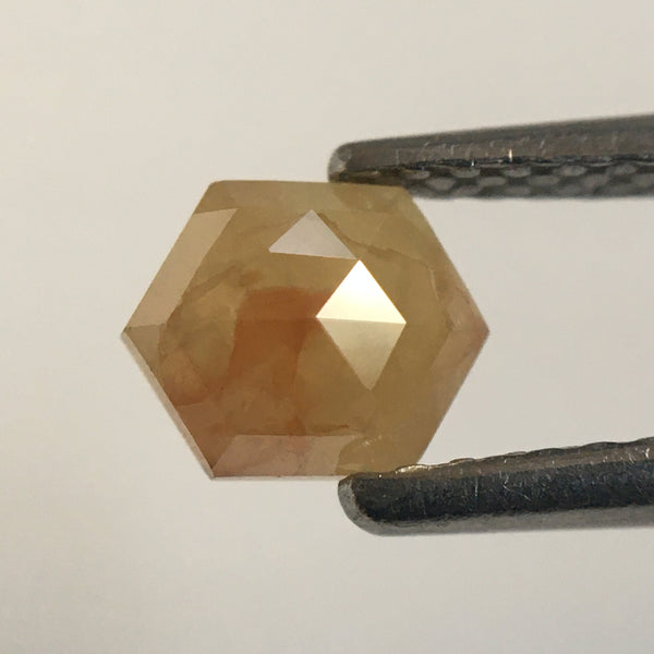 0.51 Ct Hexagon Shape Yellowish Brown Natural Loose Diamond, 5.71 mm X 4.60 mm X 2.14 mm Natural Geometric Loose Diamond SJ57/62/50