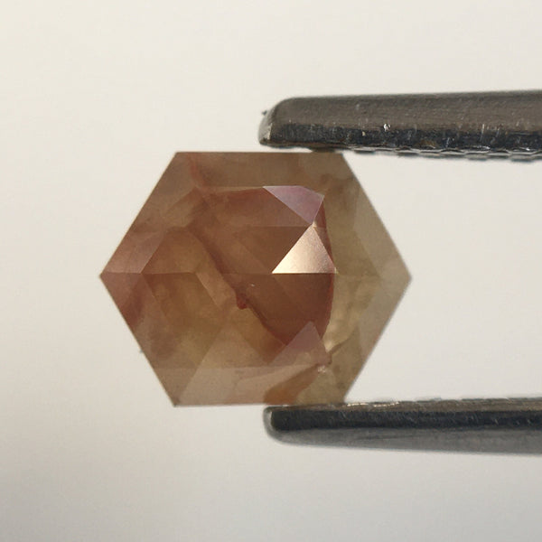 0.53 Ct Hexagon Shape Brownish Gray Natural Loose Diamond, 5.71 mm X 4.57 mm X 2.29 mm Natural Geometric Loose Diamond SJ57/63/51