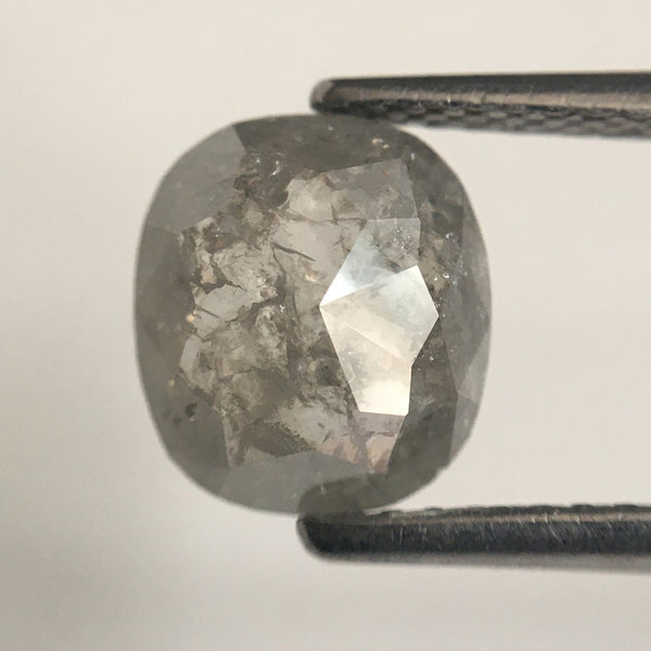 1.68 Ct Natural loose diamond 8.30 mm X 7.30 mm x 3.10 mm Oval Shape Salt and pepper, Grey Oval Cut Rose Cut Natural Diamond SJ31/04