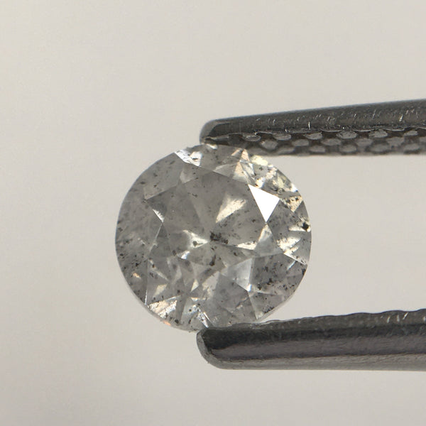 0.58 Ct Natural Loose Diamond Round Brilliant Cut Light Grey Salt And Pepper Color i3 Clarity 4.89 MM x 3.53 MM Size, Round Diamond SJ34/111