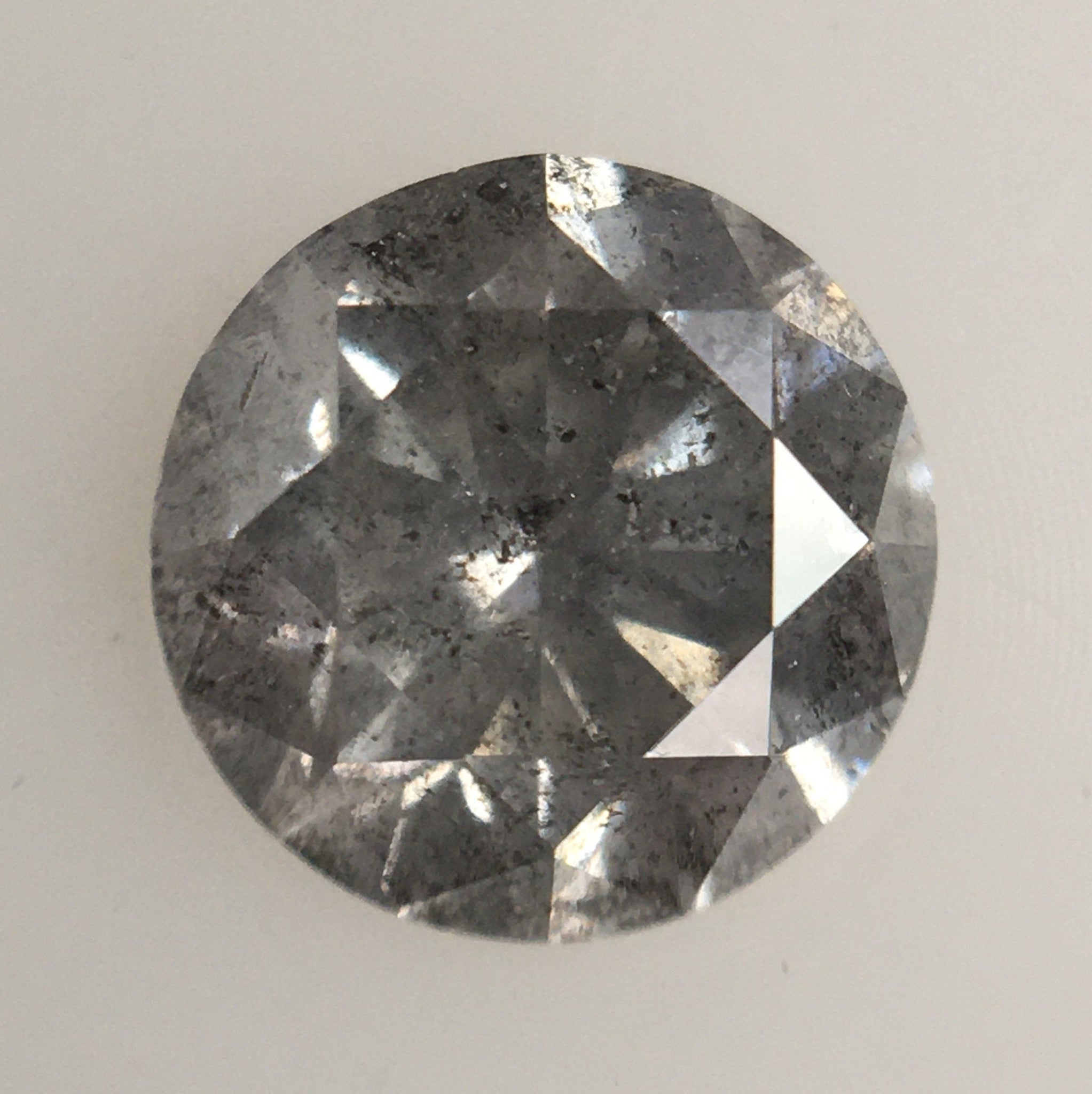 0.51 Ct Natural Loose Diamond Round Brilliant Grey Salt And Pepper Color i3 Clarity 4.83 MM x 3.14 MM, Round Diamond SJ34/108