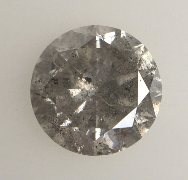 0.69 Ct Natural Loose Diamond Round Brilliant Cut Fancy Grey Salt And Pepper Color i3 Clarity 5.60 MM X 3.44 MM Size, Round Diamond SJ34/120