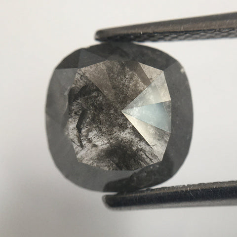 2.28 Ct Natural Cushion Shape Gray Color Loose Diamond, 8.50 mm X 8.30 mm X 3.20 mm Natural Cushion Shape Diamond perfect for Ring SJ59/11