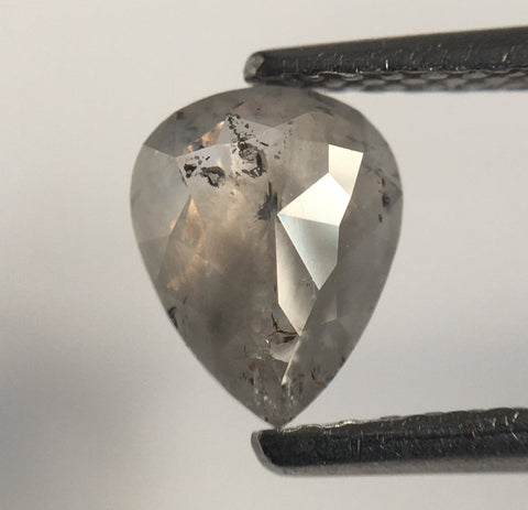 0.81 Ct Fancy Gray Pear shape loose natural diamond, 6.81 mm X 5.40 mm X 2.70 mm Grey Rose Cut Pear Natural Loose Diamond SJ60/29