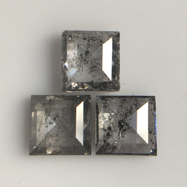 0.53 Ct Salt and Pepper Square Shape Natural Loose Diamond, 3.30 mm X 3.17 mm X 1.35 mm Fancy Color Natural Loose Diamond SJ60/41