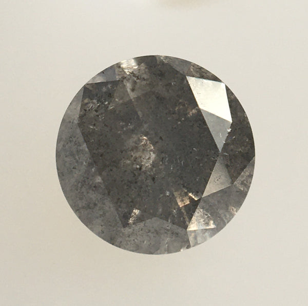 0.37 Ct Natural Loose Diamond Round Brilliant Grey Salt And Pepper Color i3 Clarity 4.50 MM x 2.76 MM, Round Diamond SJ61/39