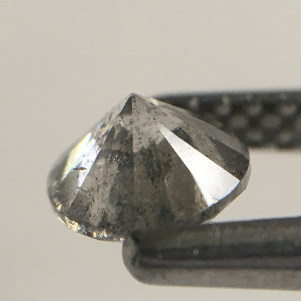 0.51 Ct Natural Loose Diamond Round Brilliant Grey Salt And Pepper Color i3 Clarity 4.83 MM x 3.14 MM, Round Diamond SJ34/108